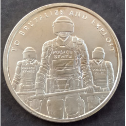 2015 1 Oz AOCS Silver Bullet Silver Shield Police State Obverse