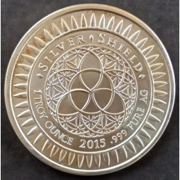 2015 1 Oz AOCS Silver Bullet Silver Shield Police State Reverse