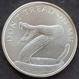 2018 1 Oz AOCS Silver Shield Don't Tread On Me Obverse