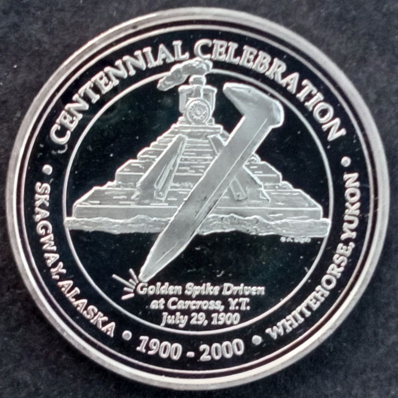 2000 1 Oz Alaska Mint White Pass Yukon Route Obverse