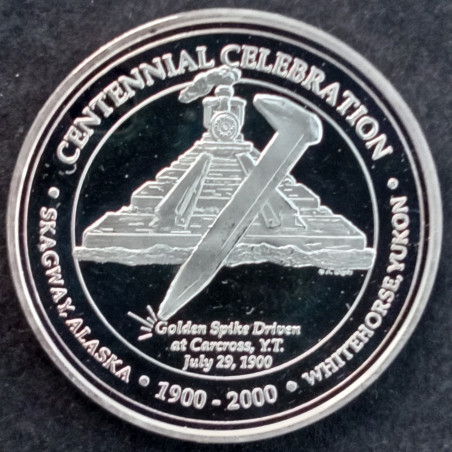 2000 1 Oz Alaska Mint White Pass Yukon Route Obverse