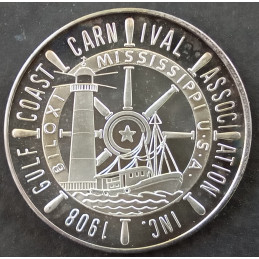 1967 1 Oz Gulf Coast Carnival Association Doubloon Reverse