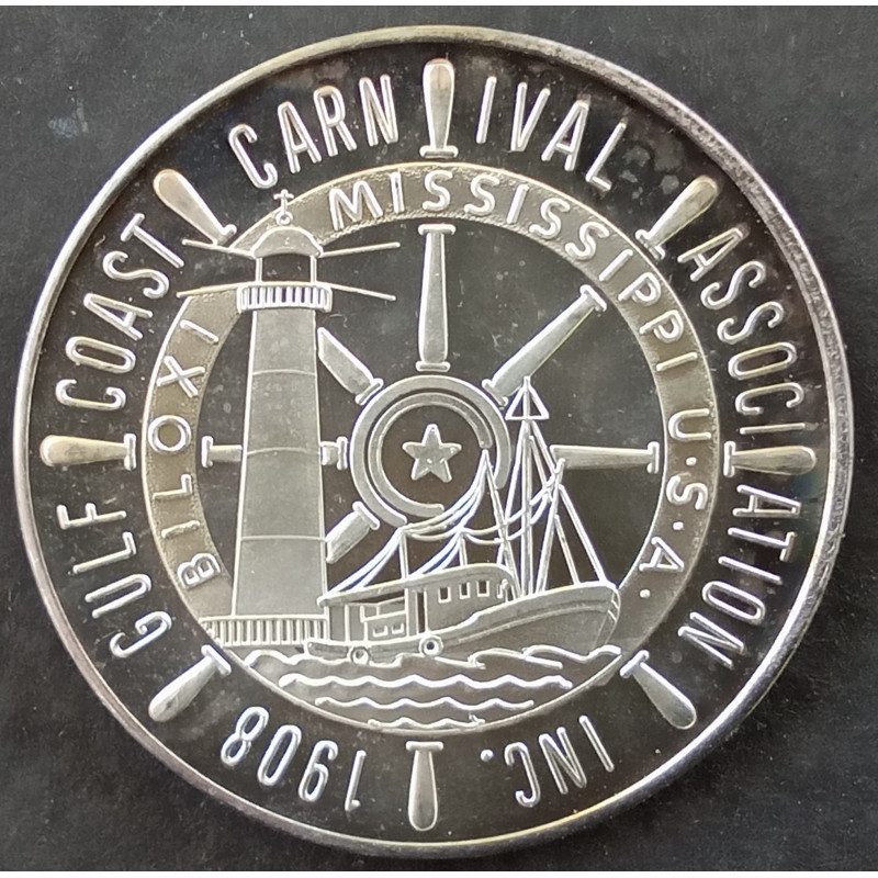 1967 1 Oz Gulf Coast Carnival Association Doubloon Reverse