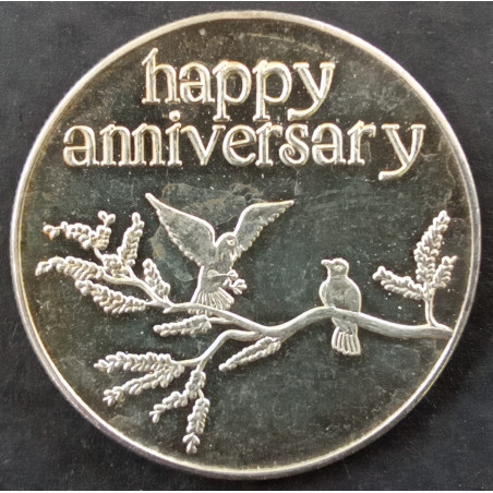 1 Oz Crabtree Mint Happy Anniversary Obverse