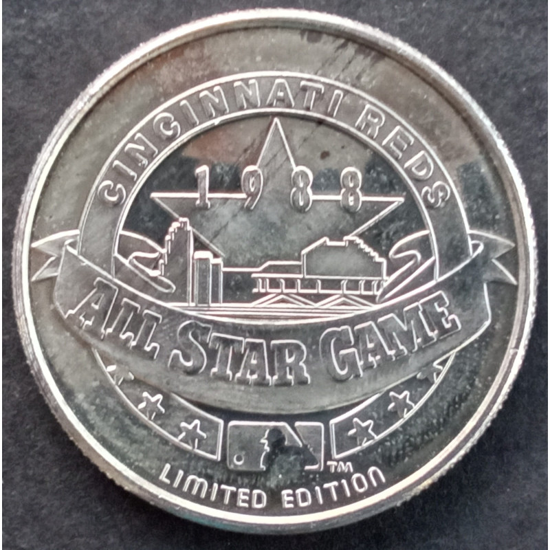 1988 1 Oz Enviromint Cincinnati Reds All-Star Game Obverse