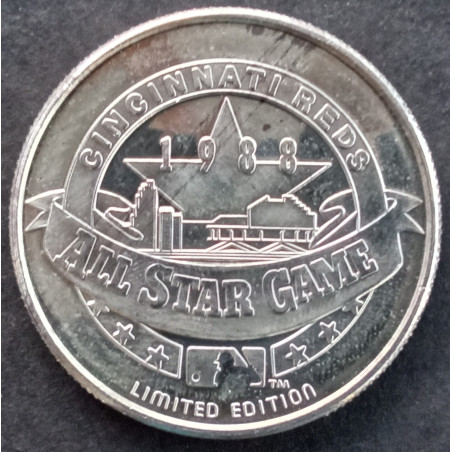 1988 1 Oz Enviromint Cincinnati Reds All-Star Game Obverse
