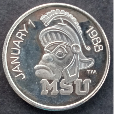 1988 1 Oz Enviromint Rose Bowl MSU Obverse