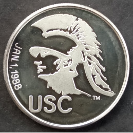 1988 1 Oz Enviromint Rose Bowl USC Obverse