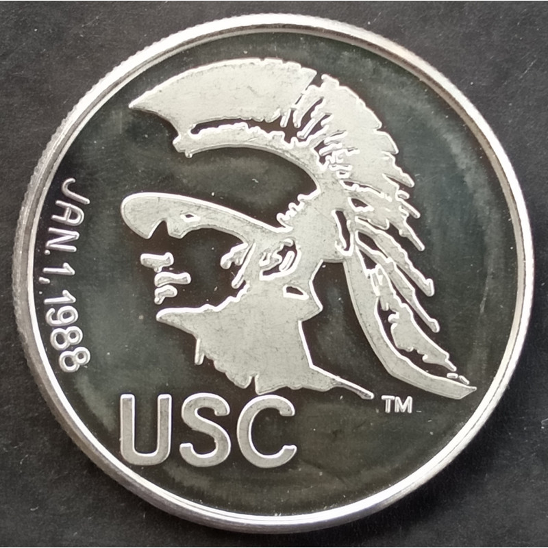 1988 1 Oz Enviromint Rose Bowl USC Obverse
