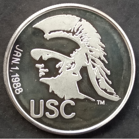 1988 1 Oz Enviromint Rose Bowl USC Obverse