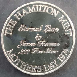 1974 1 Oz Hamilton Mint Mother's Day Reverse