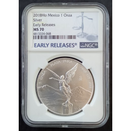 2018 1 Oz Mexican Libertad MS70 Obverse