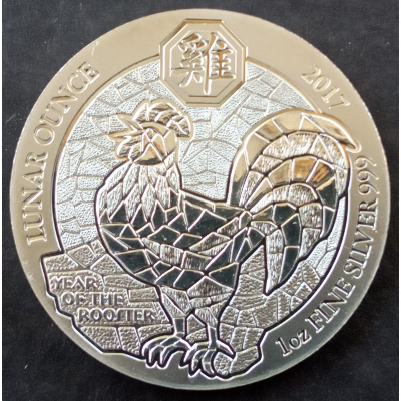 2017 1 Oz Rwanda Lunar Rooster Obverse