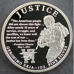 2011 1 Oz American Mint Justice Operation Geronimo Obverse
