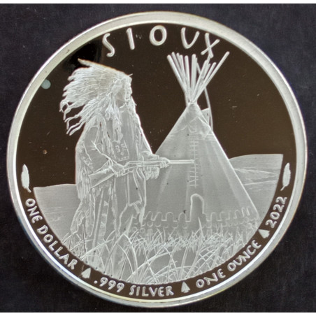 2022 1 Oz AOCS Sovereign Nation Sioux Obverse