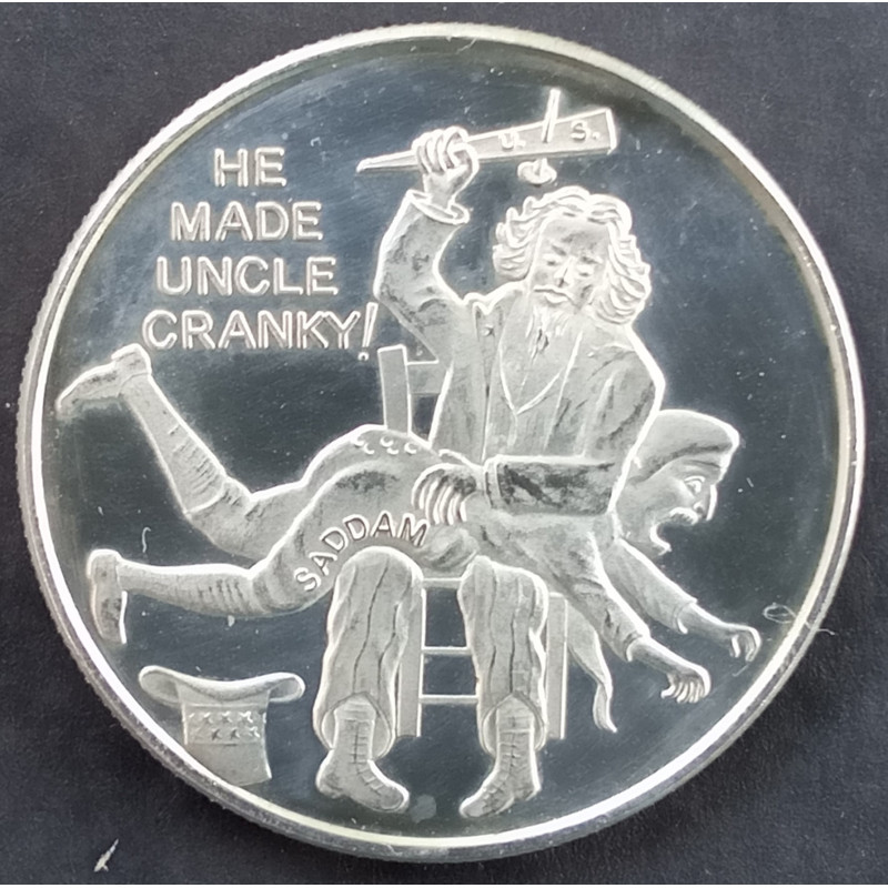 1 Oz  California Crown Mint He Made Uncle Cranky Saddam Obverse