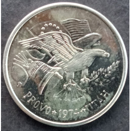 1974 1 Oz Liberty Metals Inc Eagle/Bell/Flag Reverse