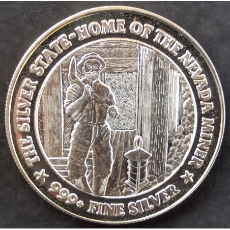 1987 1 Oz Nevada Metallurgical Inc Silver Miner Obverse