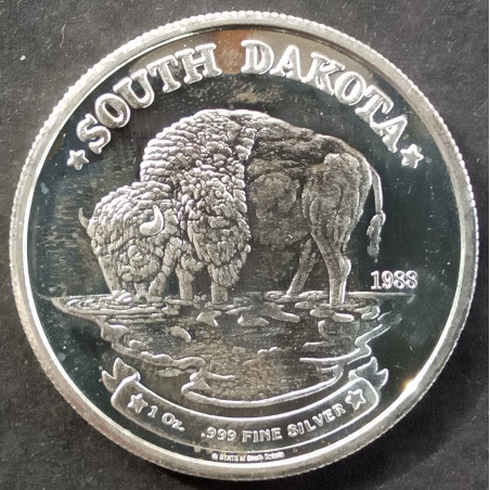 1988 1 Oz Tri State Refining South Dakota Centennial Obverse