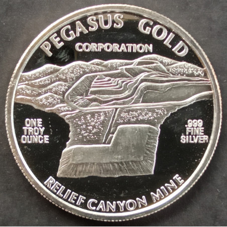 1988 1 Oz Pegasus Gold Corp Silver Pegasus Obverse