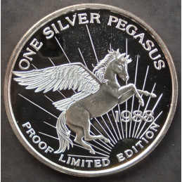 1988 1 Oz Pegasus Gold Corp Silver Pegasus Reverse