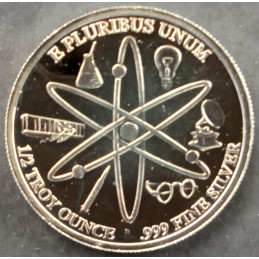 1/2 Oz Danbury Mint Decades of Progress 1870 Reverse