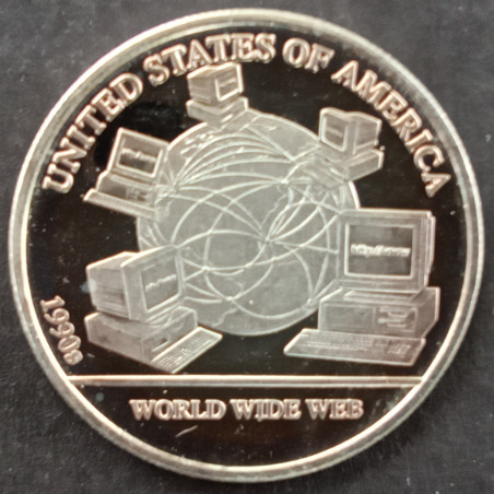 1/2 Oz Danbury Mint Decades of Progress 1990 Obverse