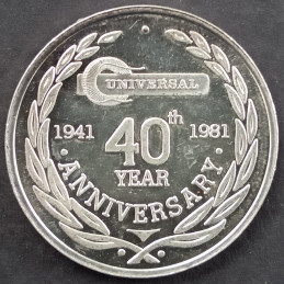 1981 1 Oz Universal 40th Anniversary Reverse
