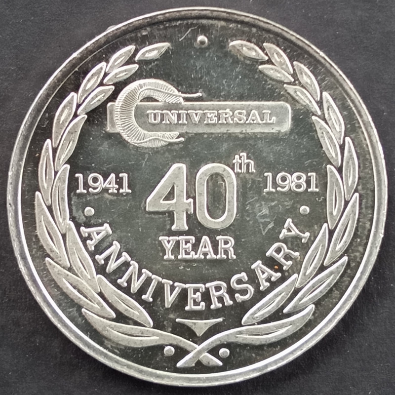 1981 1 Oz Universal 40th Anniversary Reverse