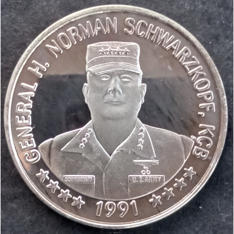 1991 1 Oz Norman Schwarzkopf Desert Storm Obverse