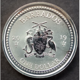 2019 1 Oz Barbados Lionfish Obverse