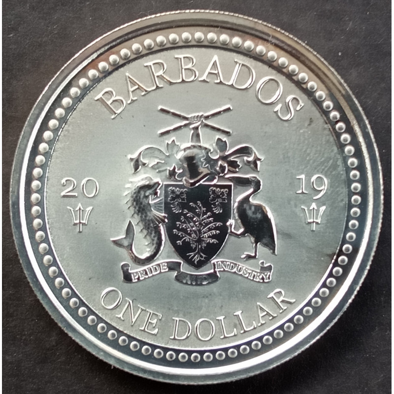 2019 1 Oz Barbados Lionfish Obverse
