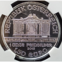 2015 1 Oz Austria Philharmonic MS69 Coin Obverse