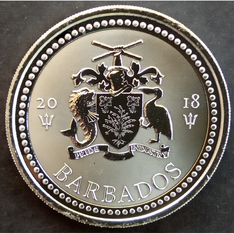 2018 1 Oz Barbados Trident Obverse