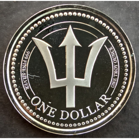 2018 1 Oz Barbados Trident Reverse