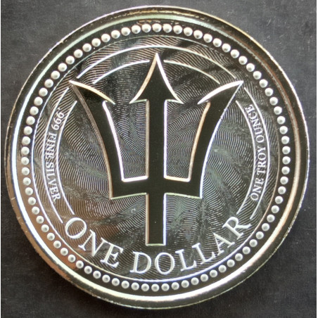 2019 1 Oz Barbados Trident Reverse