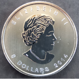 2014 1 Oz Canada Birds of Prey Bald Eagle Obverse