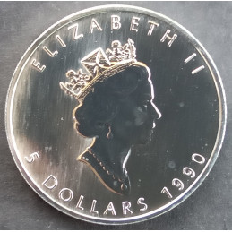 1990 1 Oz Canada Maple Leaf Obverse