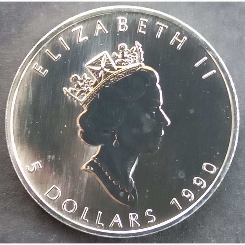 1990 1 Oz Canada Maple Leaf Obverse