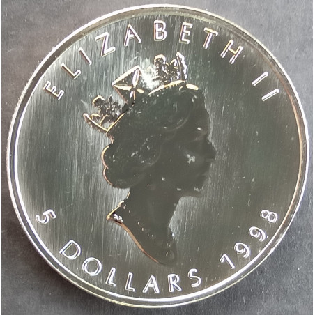 1998 1 Oz Canada Maple Leaf Obverse