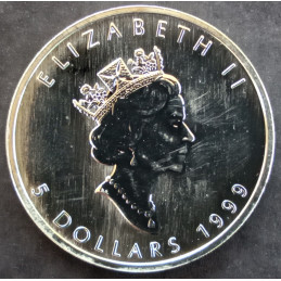 1999 1 Oz Canada Maple Leaf Obverse