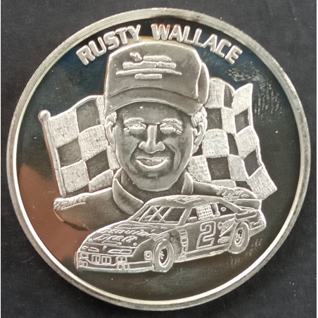 1 Oz SilverTowne Racing Greats Rusty Wallace Obverse