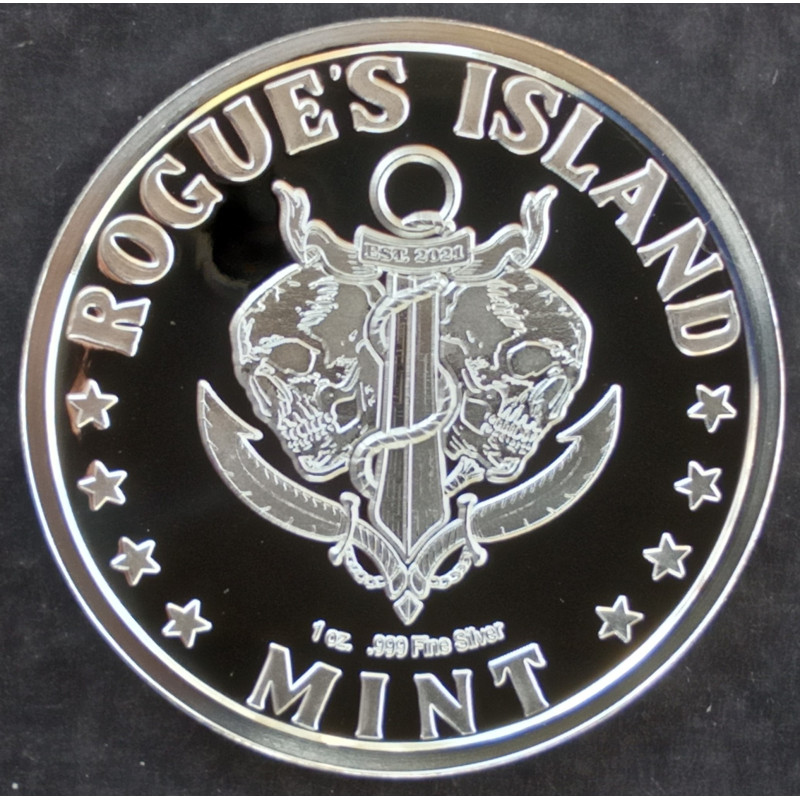 2022 1 Oz Rogue's Island Mint Right to Arm Bears Reverse