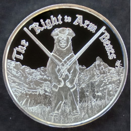 2022 1 Oz Rogue's Island Mint Right to Arm Bears Obverse