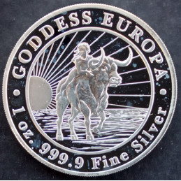 2022 1 Oz Tokelau Goddess Europa Reverse