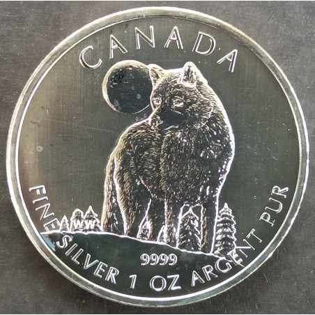 2011 1 Oz Canada Wildlife Timber Wolf Reverse