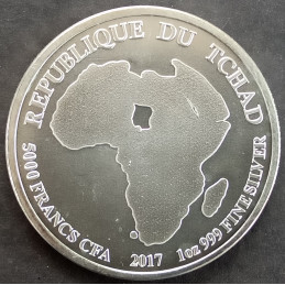 2017 1 Oz Chad Lion Obverse