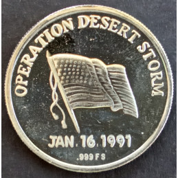1991 1 Oz Desert Storm Navy Obverse