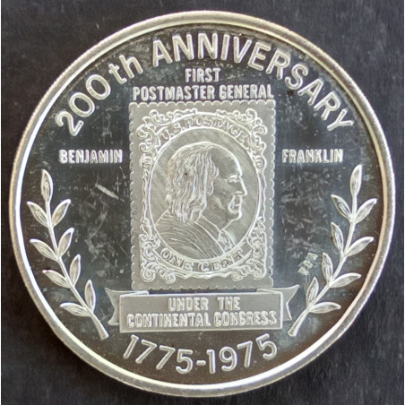 1975 1 Oz USPS First Postmaster General Obverse