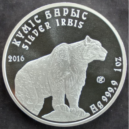 2016 1 Oz Kazakhstan Snow Leopard [Irbis] Obverse